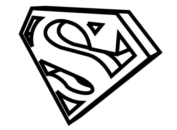 Logo 3D disegno da colorare di Superman
