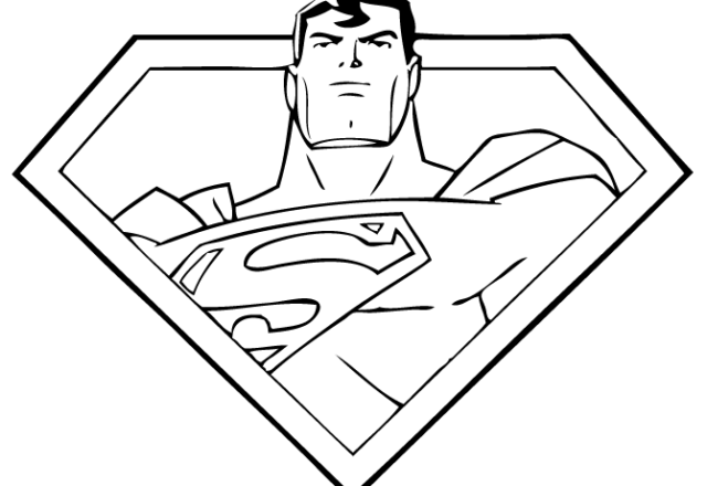 Logo con volto di Superman da colorare per bambini