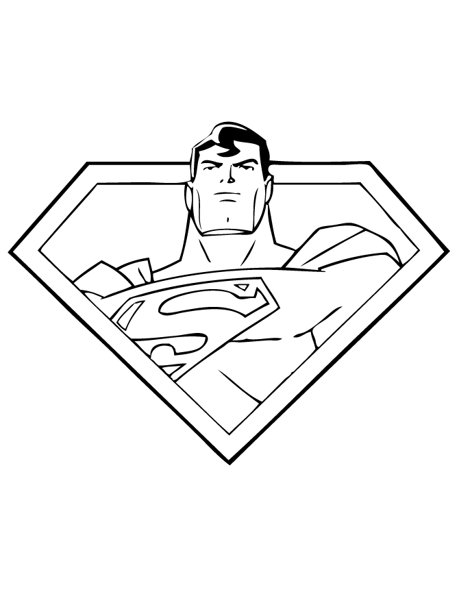 Logo con volto di Superman da colorare per bambini
