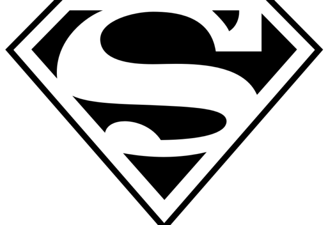 Logo in bianco e nero di Superman da colorare