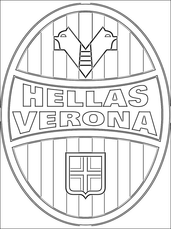 Logo scudetto di calcio del Verona da colorare