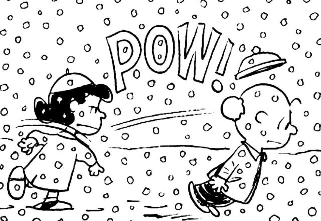 Lucy Charlie Brown e le palle di neve disegno da colorare