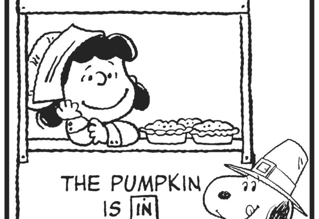 Lucy Snoopy e io Giorno del Ringraziamento da colorare