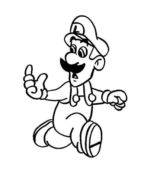 Luigi amico di Super Mario Bros da colorare gratis