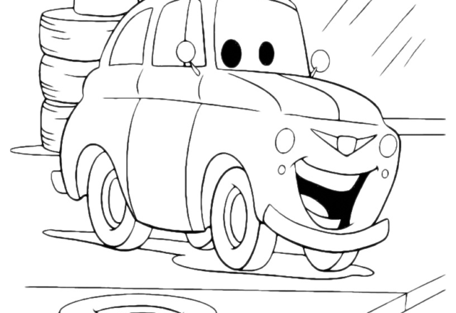Luigi personaggio Fiat 500 Disney Cars disegno da colorare
