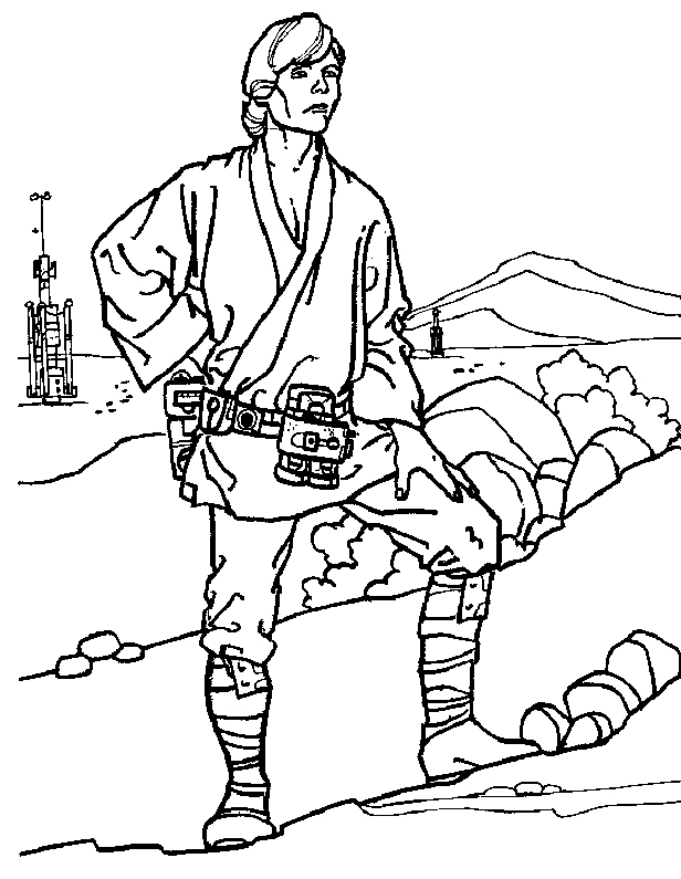 Luke Skywalker disegni da colorare Guerre Stellari