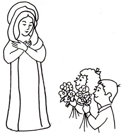 Madonna con bambini disegni da colorare gratuiti