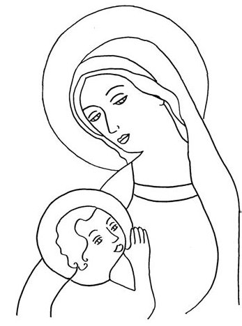 Madonna con bambino Maria di Nazareth disegni da colorare