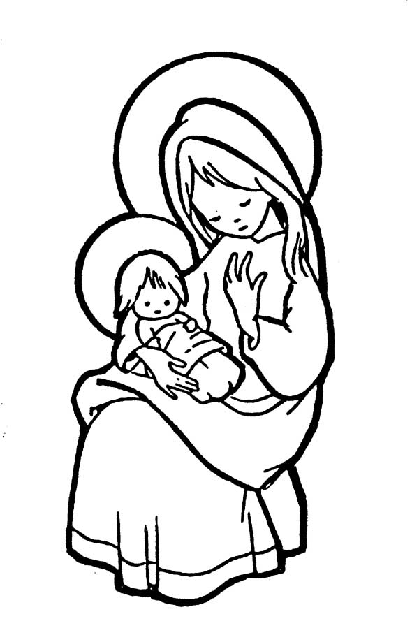 Madonna con bambino disegni per il Catechismo