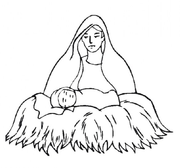 Madonna con bambino disegno da colorare