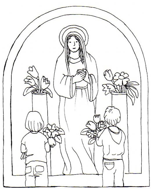 Madonna con i bambini disegni da stampare e da colorare