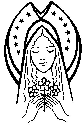 Madonna con i fiori disegno da colorare