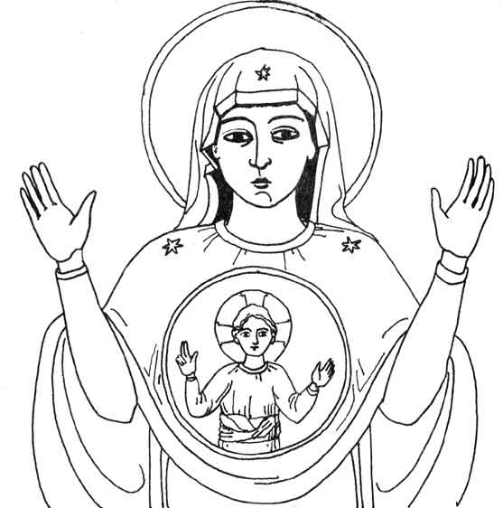 Madonna immagine per bambini da colorare