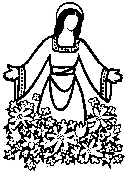 Madonna tra i fiori disegno da colorare Religione