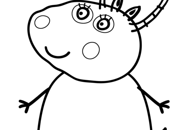 Maestra di Peppa pig madame gazzella disegno da colorare gratis