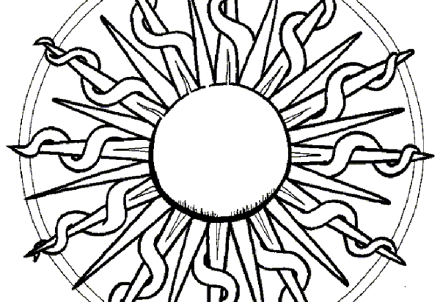 Mandala disegno da colorare gratis 120 con il sole