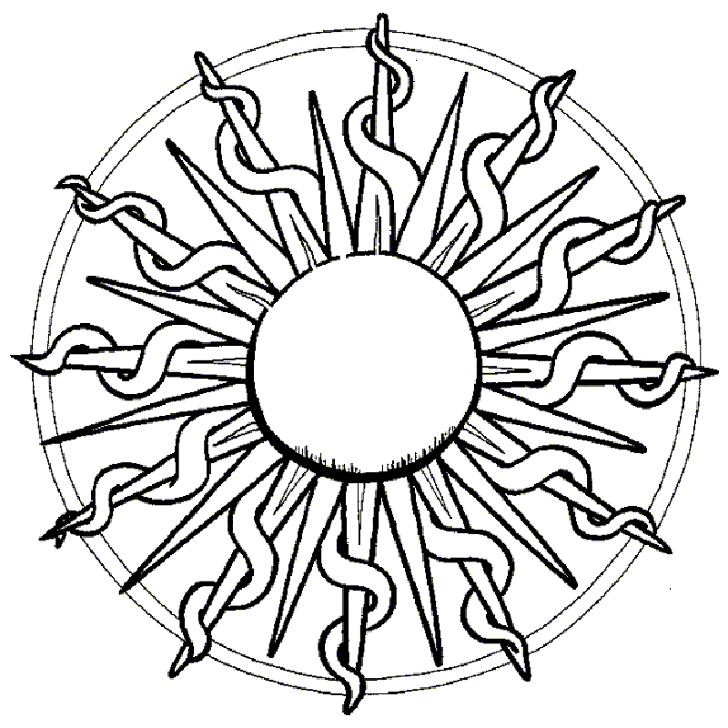 Mandala disegno da colorare gratis 120 con il sole