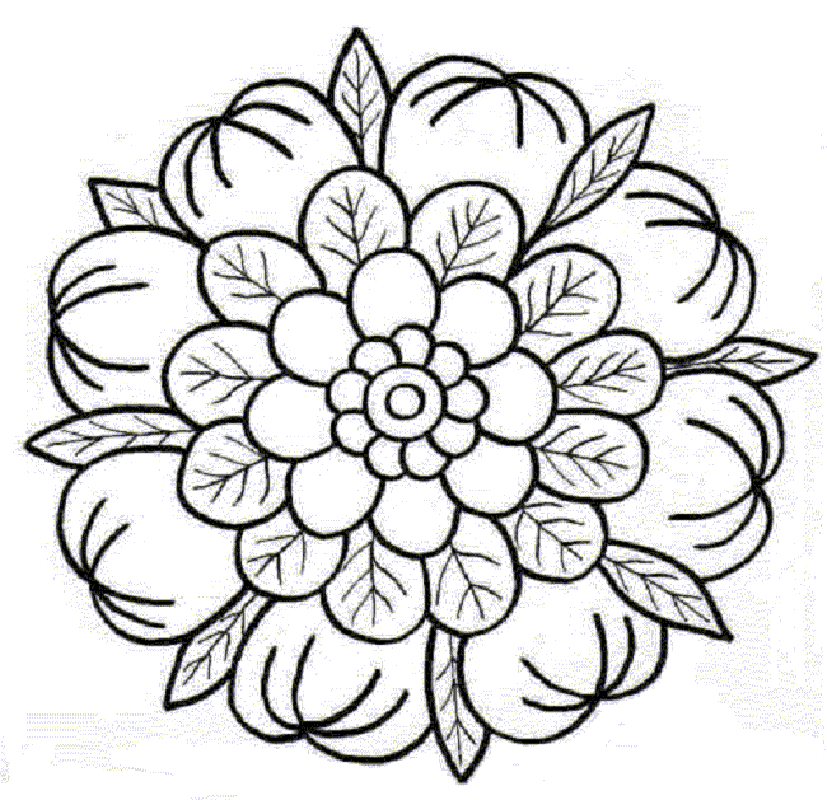 Mandala disegno da colorare gratis 125 con i fiori