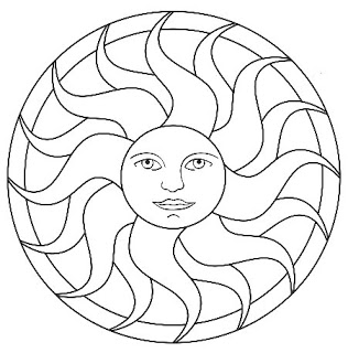 Mandala disegno da colorare gratis 24 con raggi di sole