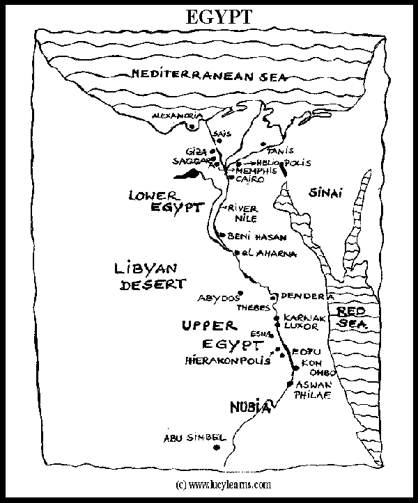 Mappa dell’ Antico Egitto disegni da colorare gratis