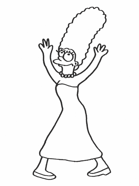 Marge Simpson ballerina disegno da stampare e da colorare
