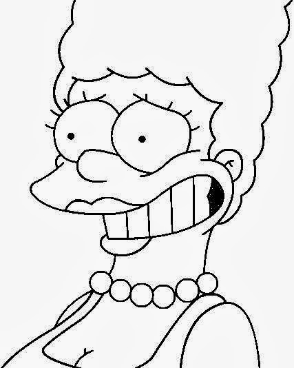Marge Simpson sorride in modo falso disegno da colorare