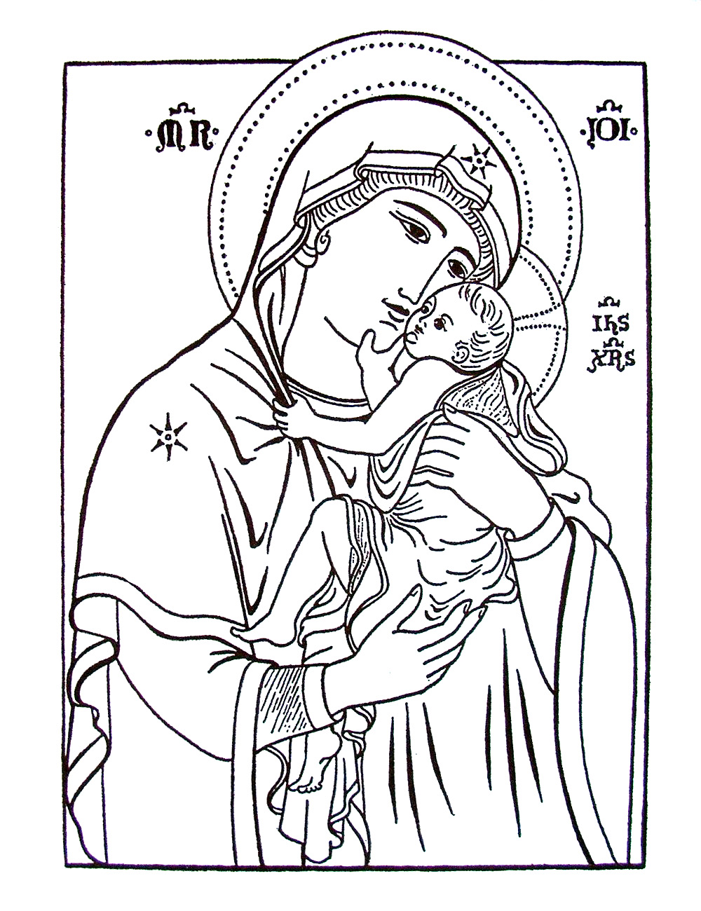 Maria di Nazareth con bambino disegni categoria Religione
