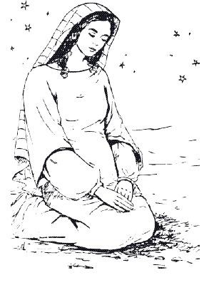 Maria di Nazareth in preghiera disegno da colorare