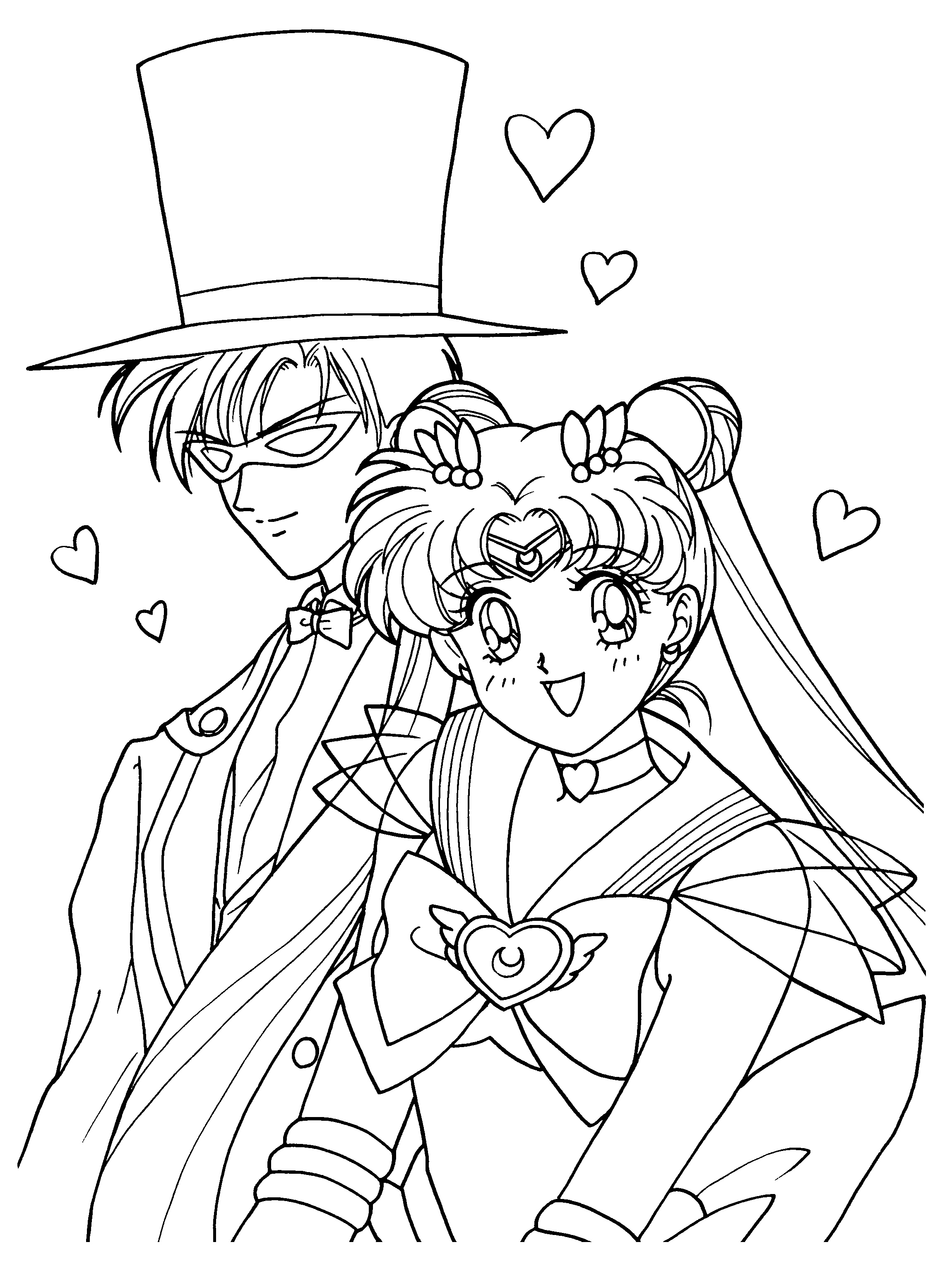Marzio e Sailor Moon disegni da colorare gratis