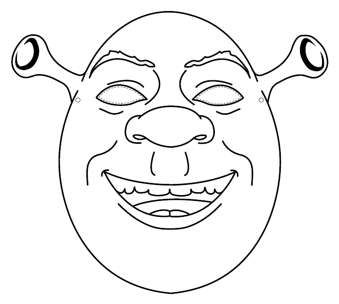Maschera dell’ Orco Shrek disegno da stampare colorare ritagliare e indossare