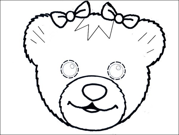 Maschera dell’ orsetto da colorare e indossare per bambini per il Carnevale