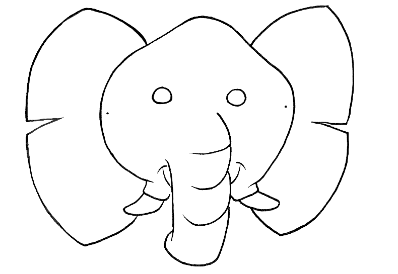Maschera di elefante da stampare colorare ritagliare e indossare gratis