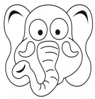 Maschera elefante per il carnevale da colorare