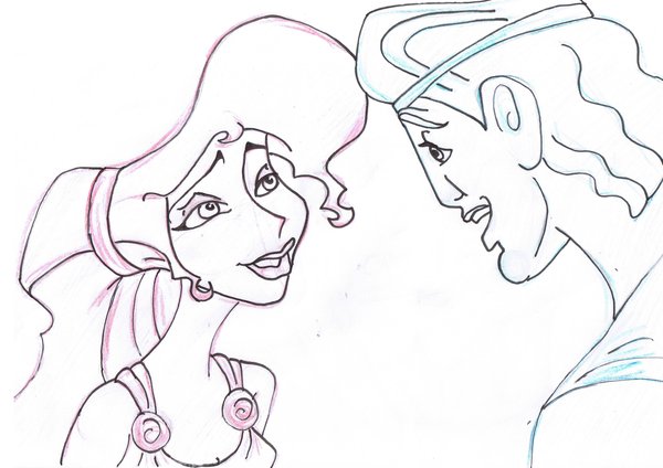 Megara e Hercules 3 disegni da colorare gratis
