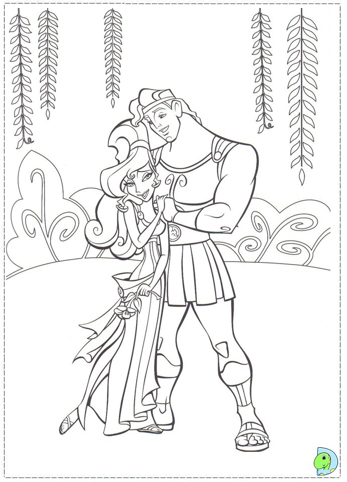 Megara e Hercules 4 disegni da colorare gratis