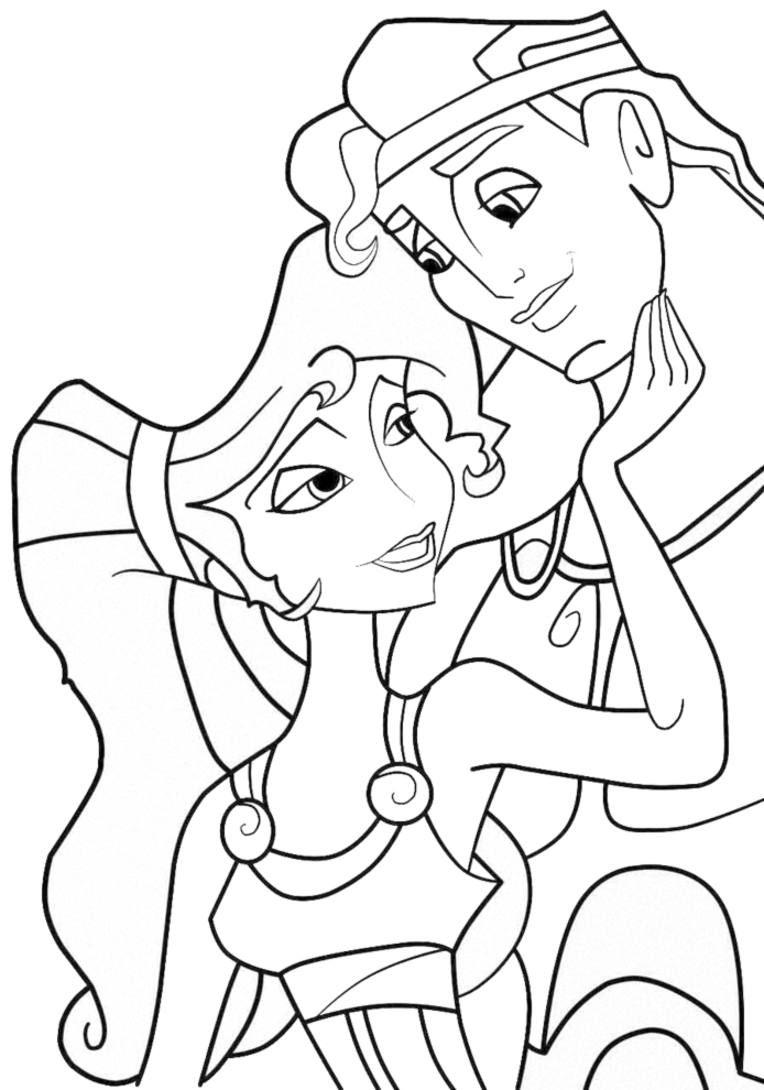 Megara e Hercules disegni da colorare gratis
