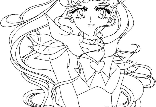 Mezzobusto di Sailor Moon da colorare per le bambine
