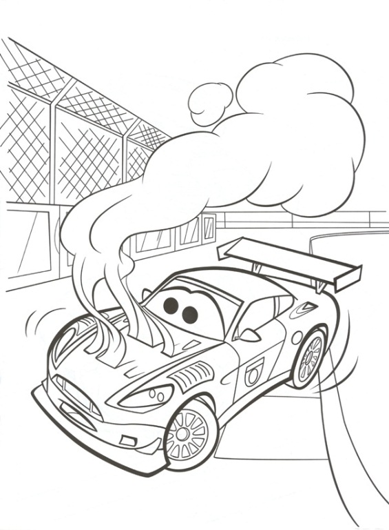 Miguel Camino con auto guasta Cars 2 disegni gratis