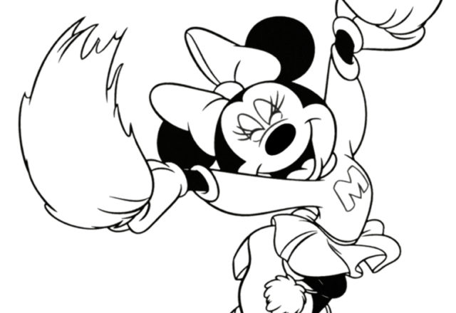 Minnie cheerleader disegno da colorare