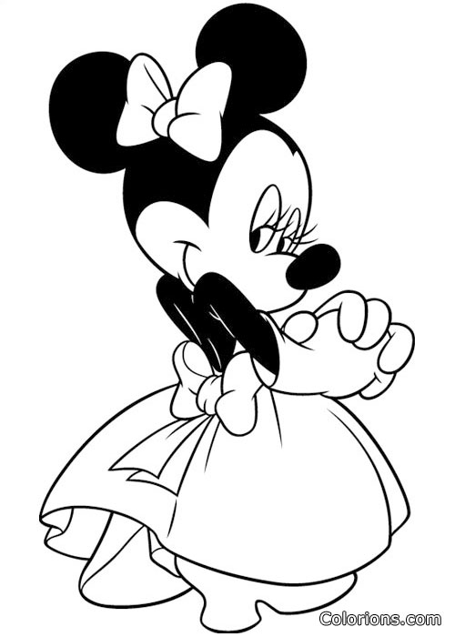 Minnie con il vestito da sera disegno da colorare