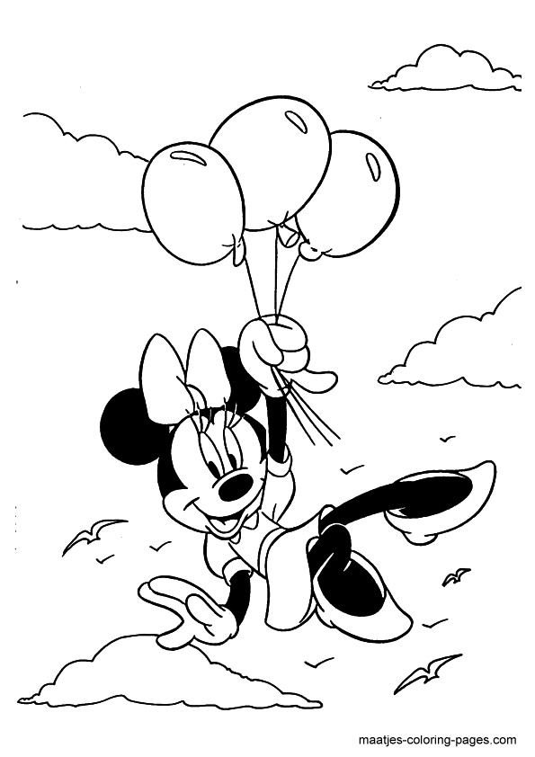 Minnie e i palloncini disegno da colorare