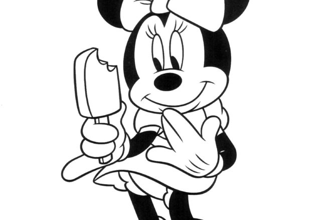Minnie e il ghiacciolo disegno da colorare Disney