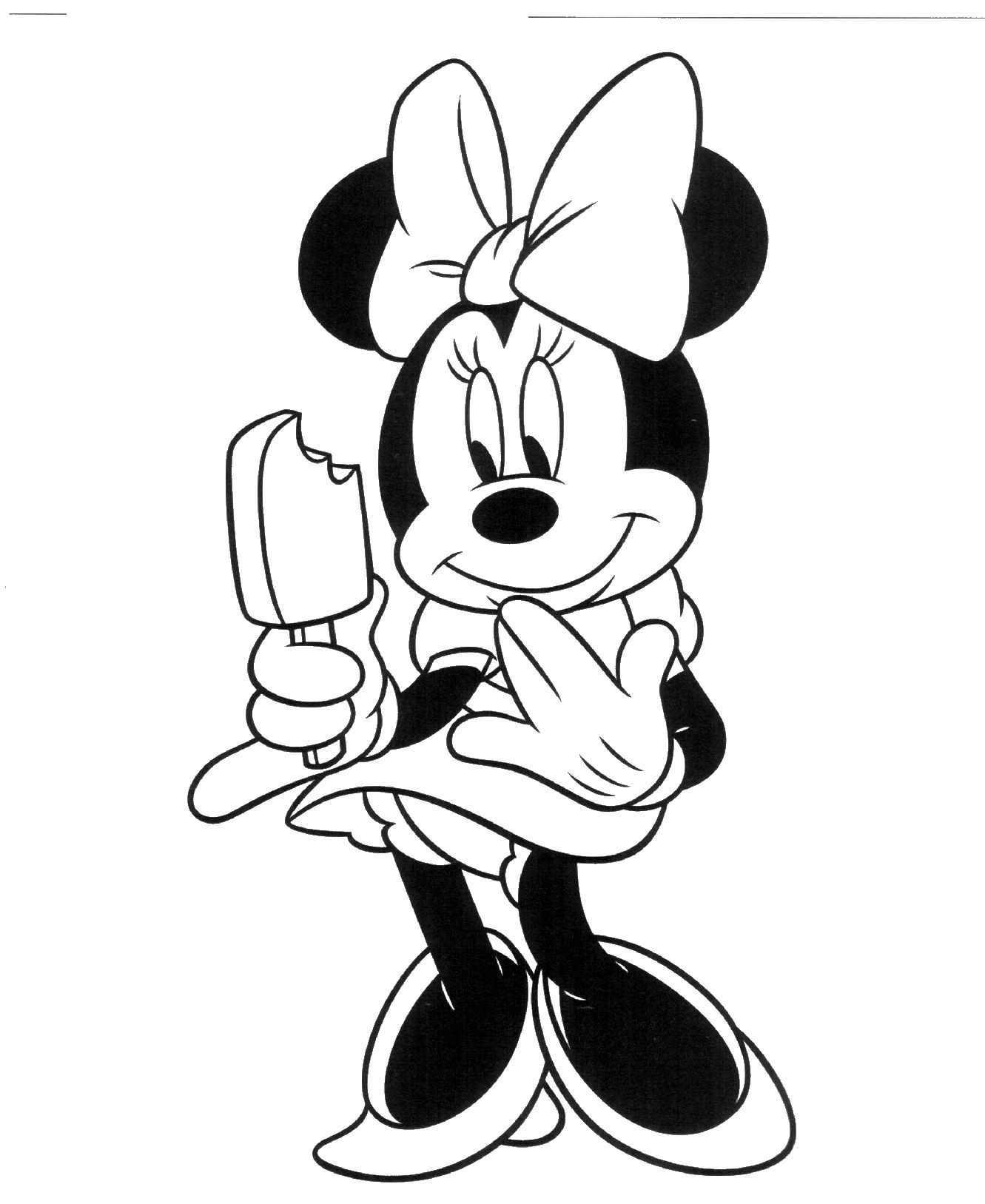 Minnie e il ghiacciolo disegno da colorare Disney