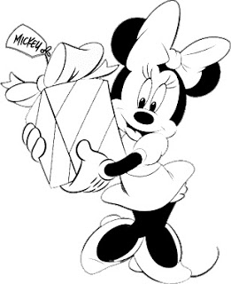 Minnie e il regalo per Topolino disegno da colorare