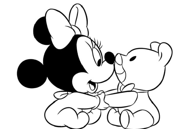 Minnie e il suo orsacchiotto disegni da colorare gratis
