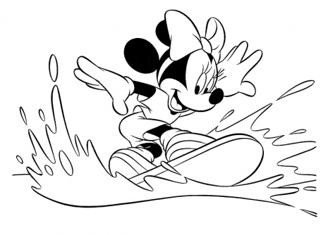 Minnie e il surf disegno da colorare
