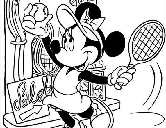 Minnie e il tennis disegno da colorare