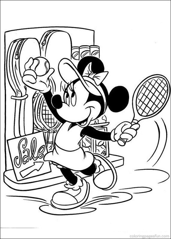 Minnie e il tennis disegno da colorare