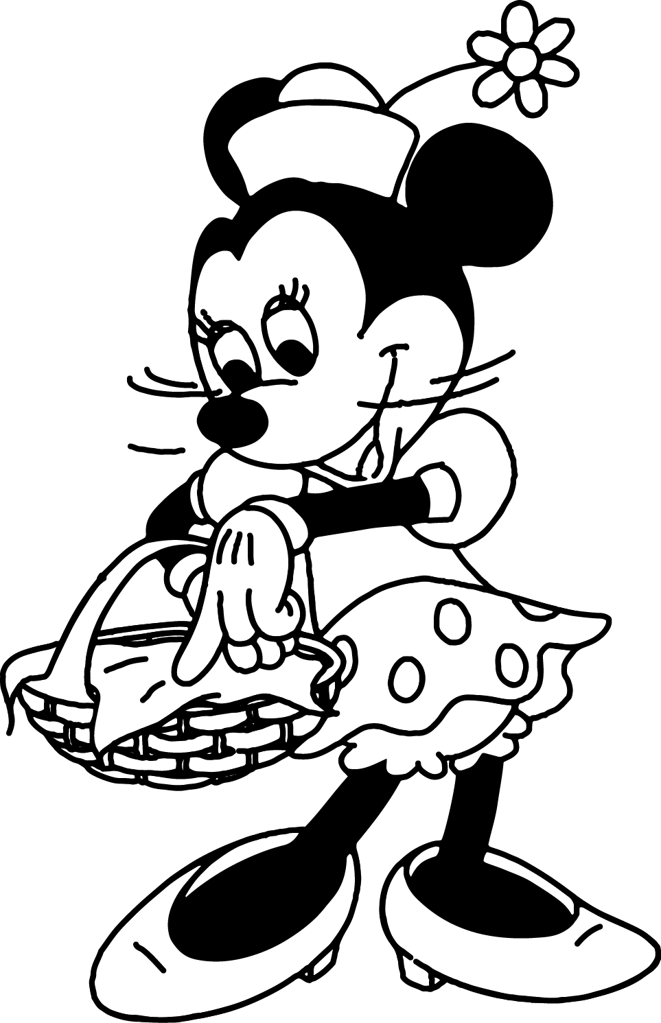 Minnie versione vintage e il picnic da colorare