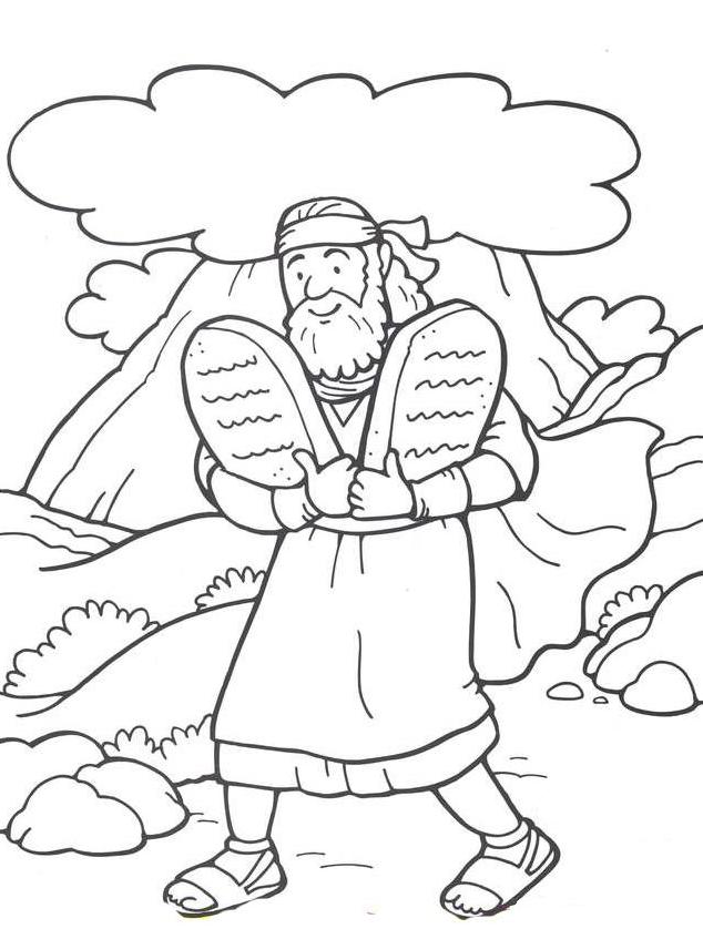 Mosè e i Dieci Comandamenti immagine da colorare per Religione